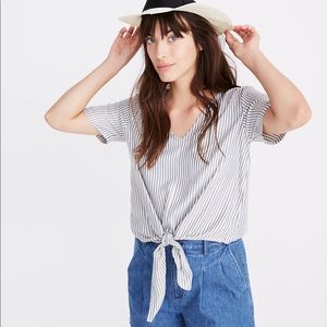 Madewell Novel Tie-Front Top in Stripe